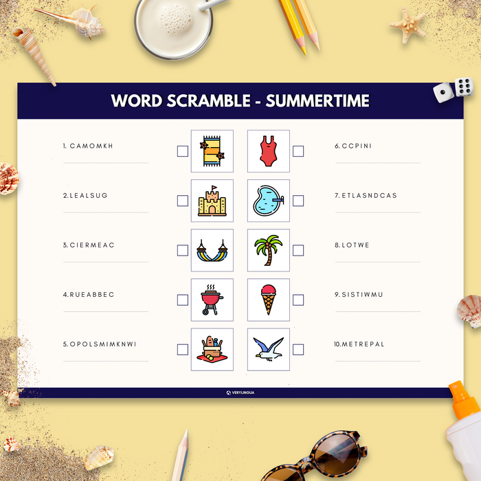 Word Scramble - SUMMERTIME